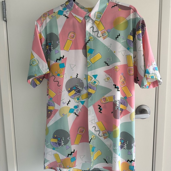 Colorful Geometric Short Sleeve Shirt - Picture 1 of 4